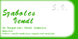 szabolcs vendl business card